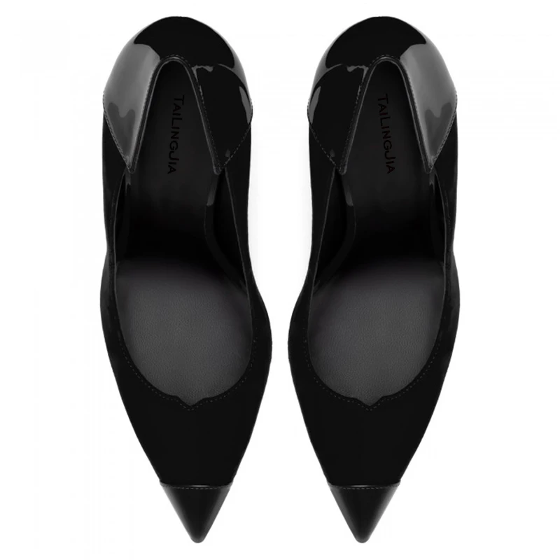 Latest Pointed High Heel Black Basic Pumps Court Shoes for Woman