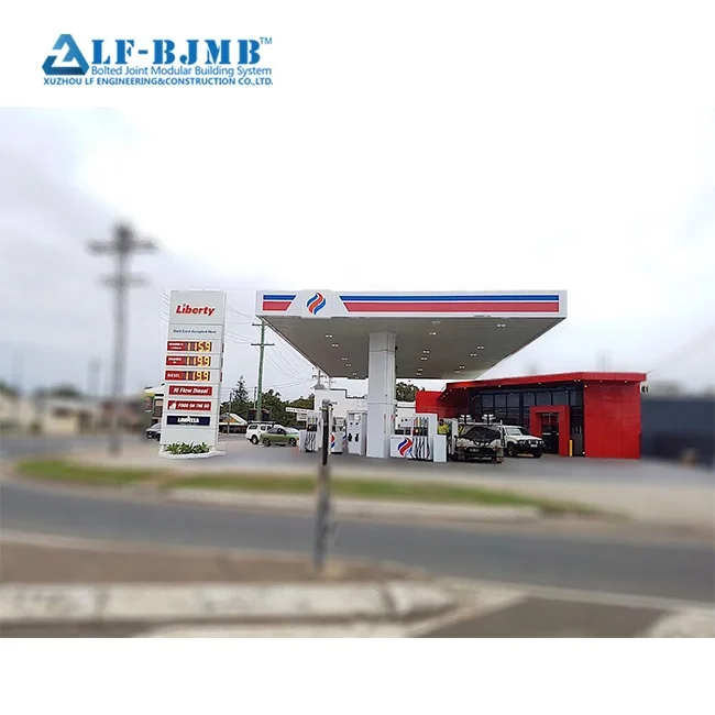 Light Weight Steel Structure Gas Station Canopy Cost