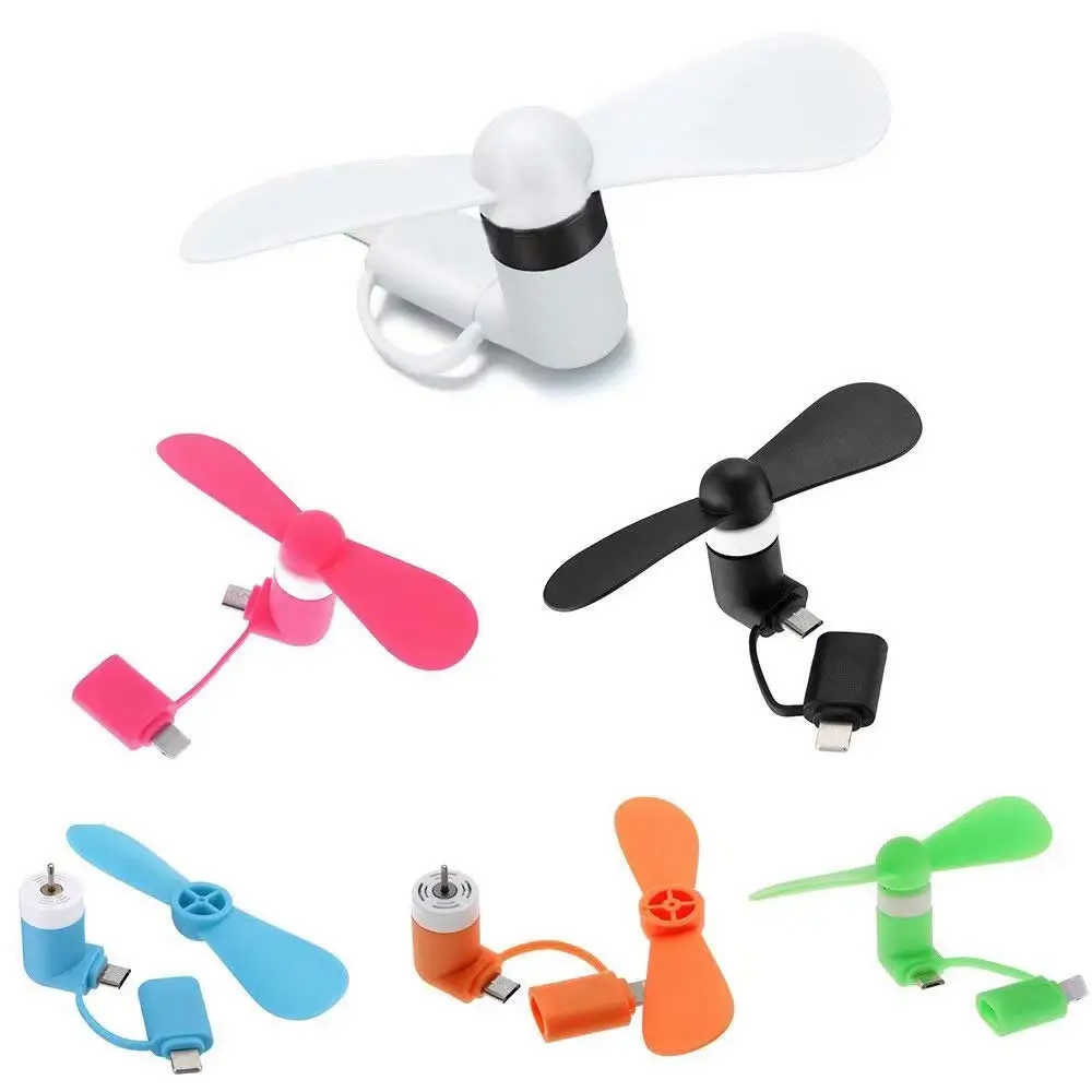 Portable 2 in 1 Mini Cooling USB Fans for Android Phone Cooling Fan for iPhone X XS XR 9 10 11 12 Pro Max