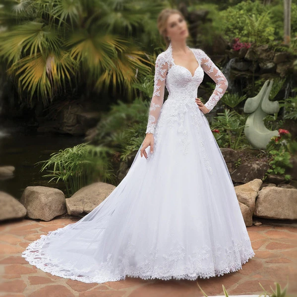 2023 Long Sleeve Wedding Dresses Bridal Gowns Cheap African Wedding Gowns  Bridal Dresses for Woman Elegant Wedding Dresses