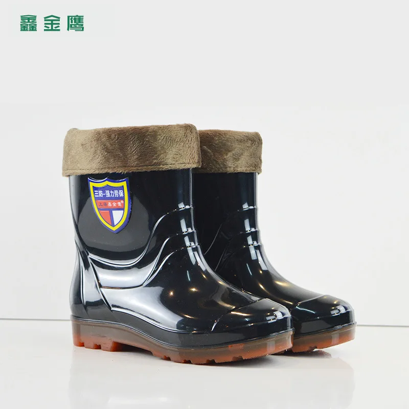PVC rain boots spring and autumn short canister men’s labor protection rain boots anti-slip low canister miner’s water shoes