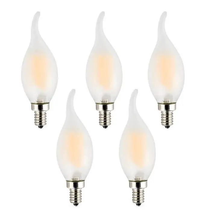 Теплый белый светодиод лампы накаливания, матовый свет лампы накаливания, канделябры пользовательские лампы накаливания