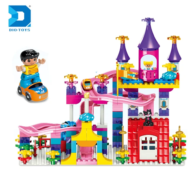 Популярные претендует слайд дворец игрушки diy замок слайд строительные блоки