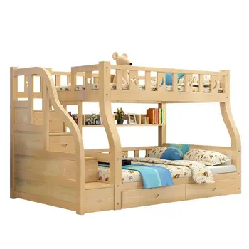 Wooden Children Bunk Bed School Dormitory Bed Antique Bed With Wardrobe ...