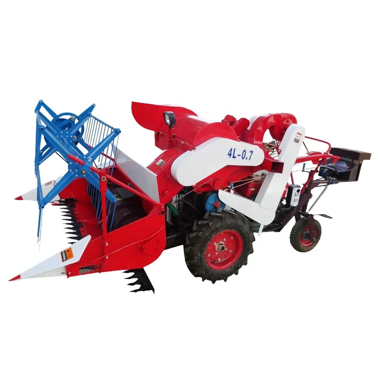 Newest Factory Price Mini Combine Harvester Wheel Type Rice Harvester