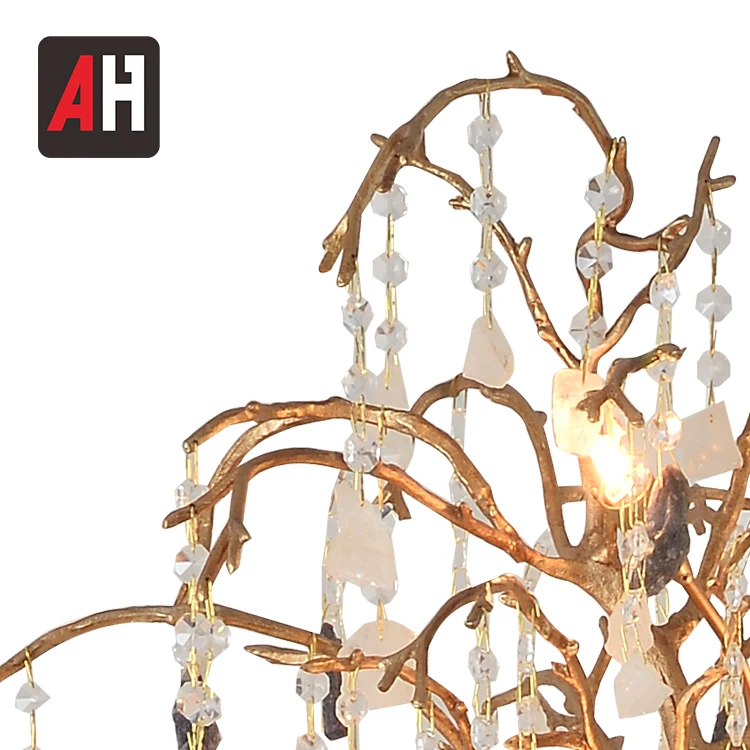 Декоративный красочный кристалл кулон медная основа напольная лампа