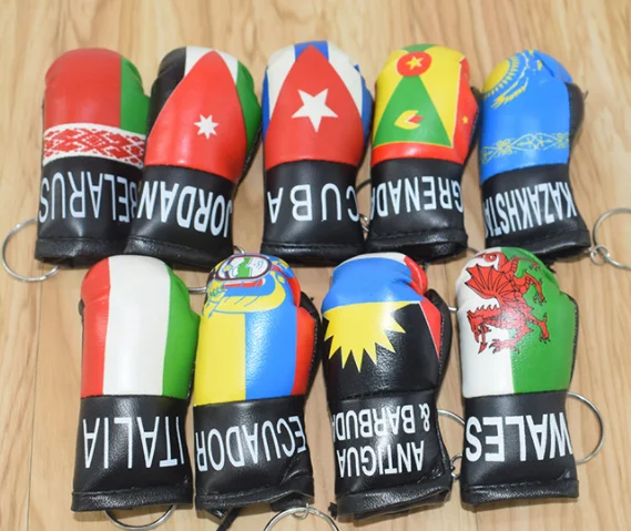 Customize logo UK USA ITALY CANADA BRAZIL Flags  Keyring Boxing  Keychain Key Chain