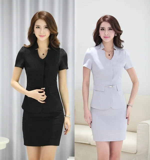 Fashion Short Sleeve Office Uniform Designs For Women - Buy Office Uniform  Designs,Women Suit Office Uniform,Ladies Office Uniform Product on  