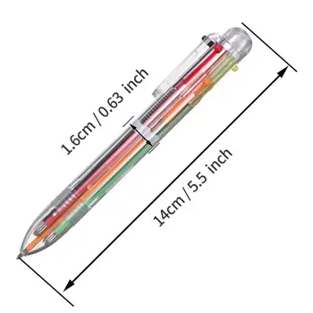 0.5mm 6-in-1 Multicolor Ballpoint Pen6 Color Retractable Ballpoint Pens for Office School Supplies Students Children Gift
