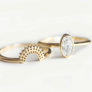 Silver 925 Stacking Ring Set Inspired Rings