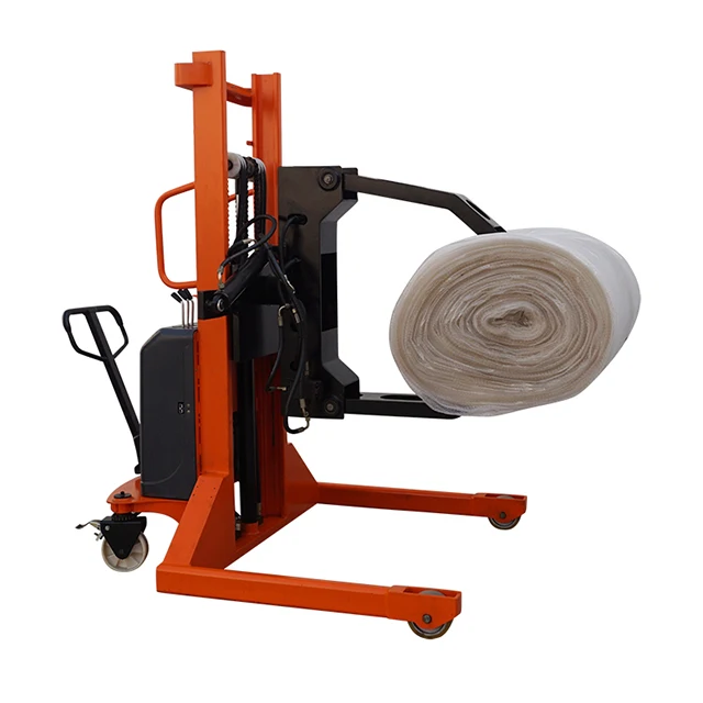 Semi Automatic Rotating Clamp Roller Paper Walking Stacker Suitable Clamping Transerse Roll Lifter and Rotator
