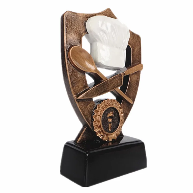 Handmade Chef Hat Statue Resin Cooking Trophy Award
