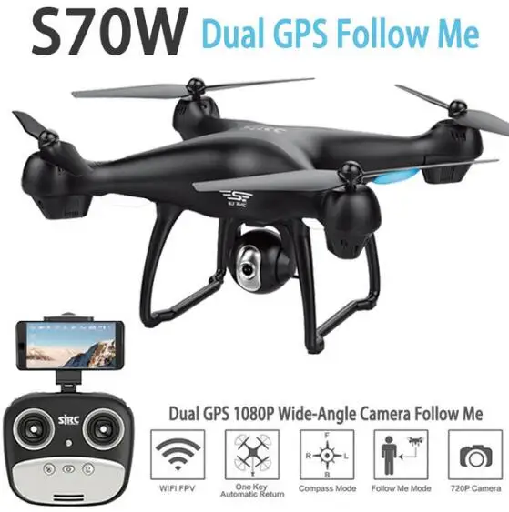 SJRC S70W Dual GPS Drone with 1080P HD Camera - 400M Distance