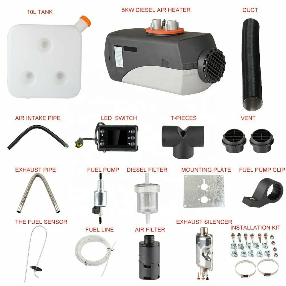 LCD Remote Control Car Heater 12V 24V Parking Air Heater 5kW 8kW 2kW Diesel Air Parking Heater