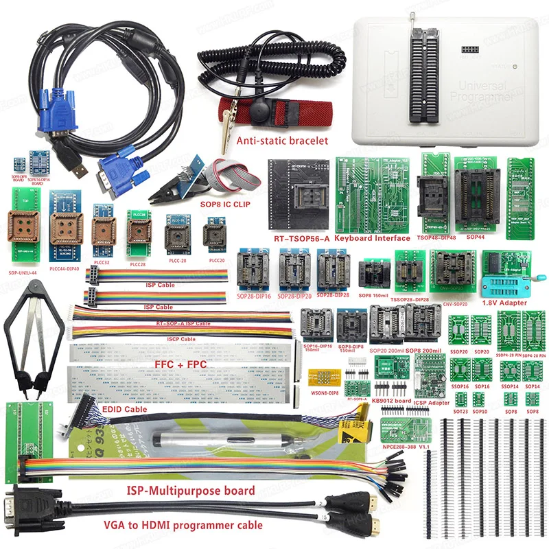 Super Combination Universal IC Programmer RT809H with 51 Adapters TSOP56