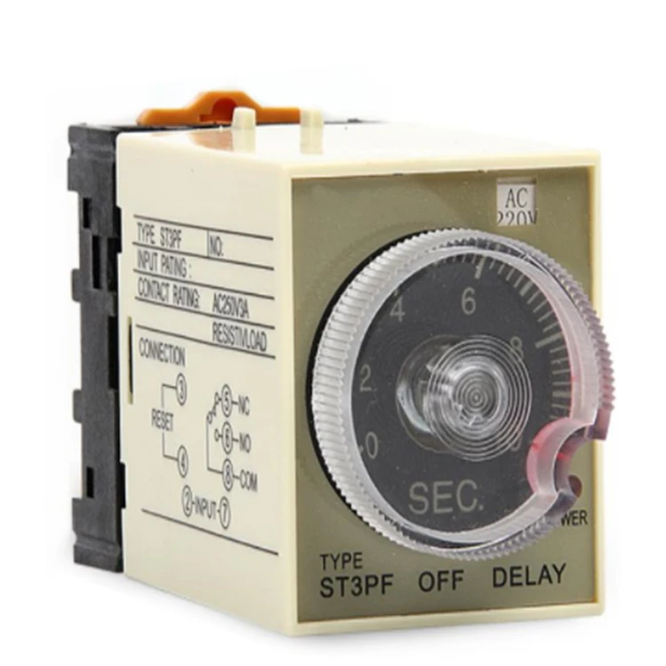 12V DC Power Off Delay Timer Time Relay 0-60 Second 60S ST3PF & Base 