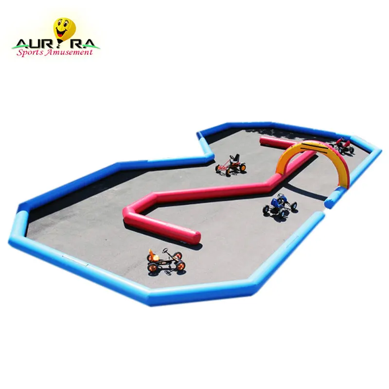 Inflatable Go Kart Race Track Outdoor Inflatable Track Race for Bumper Car Attractive Inflatable Race Track for Hopper Ball