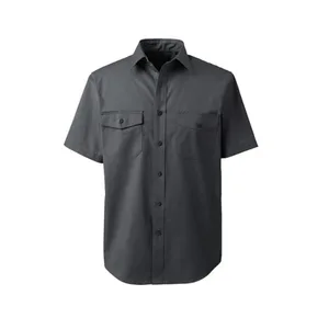 60 Cotton 40 Polyester Casual Men Twill Shirt Short Sleeve Mechanic Engineering Working Shirt
