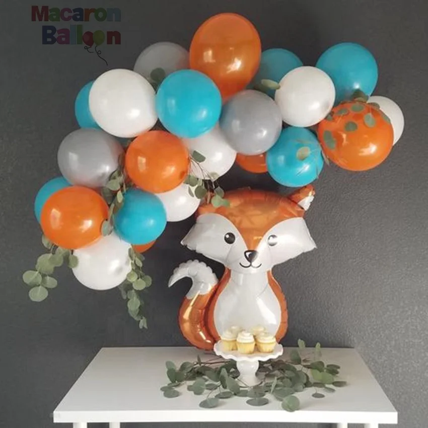 lovely grey+orange diy balloon arch garland