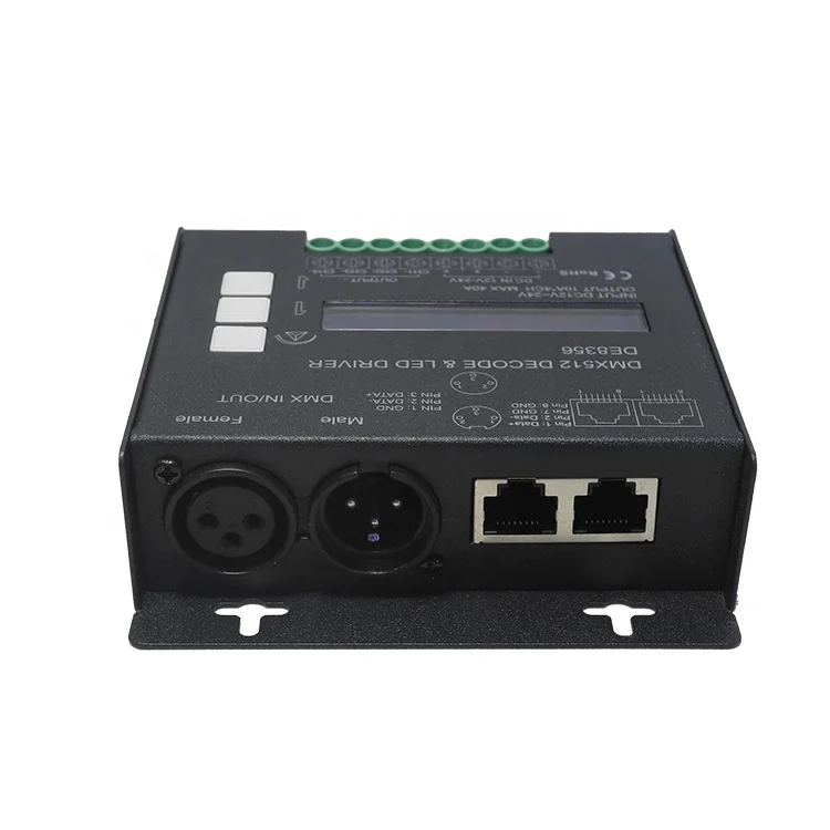 Manual Switch XLR-5PIN RJ45 DMX LED Dimmer DMX 512 Decoder RGBW