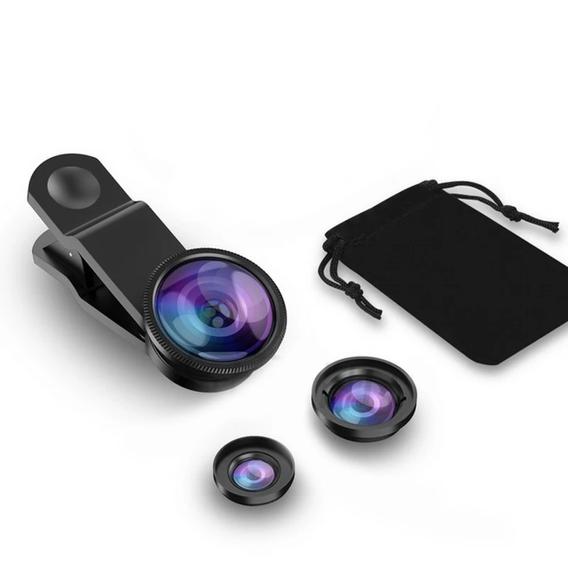 2022 New Arrival 3 in 1 Wide Angle Macro Fisheye Lens Cell Phone Camera Lens for Mobile Phone All Brands