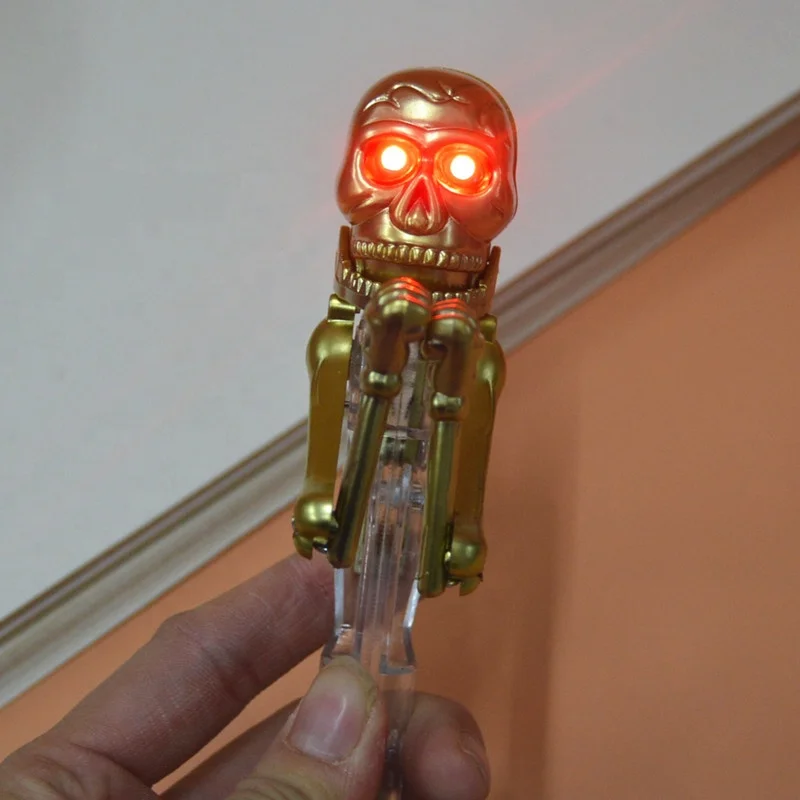Skeleton Boxing Ball Point Pen Light up Skull Head Pen