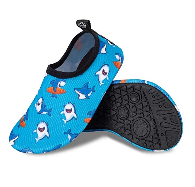 MASOCIO Kids Boys Girls Water Shoes Quick Dry Non-Slip Toddlers Barefoot Aqua Socks for Beach Swimming Pool Surfing 