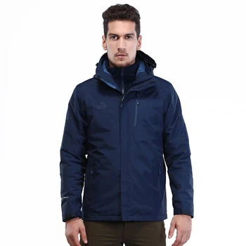 Mens Windproof Winter Riding Fleece Lined Nylon 3 in 1 Waterproof Jacket