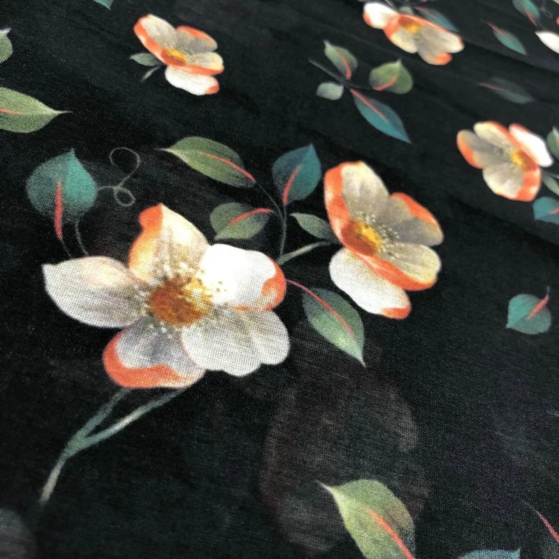 Шелковая хлопчатобумажная смесь цифровая печатная ткань Цифровой Текстиль на заказ печать спандекс