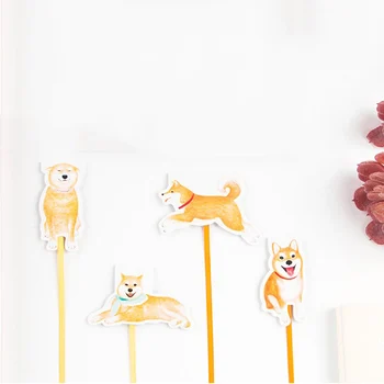 Lovely Shiba Inu Dog Akita Paper Bookmark Office Accessories School Stationery Custom Magnetic Bookmaker with Long Ribbon