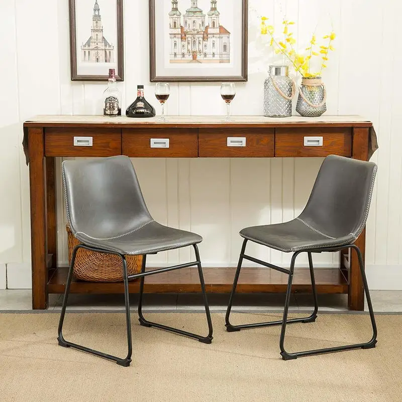 
 Современный обеденный стул с качественной обивкой из искусственной кожи и стальной поддержкой  