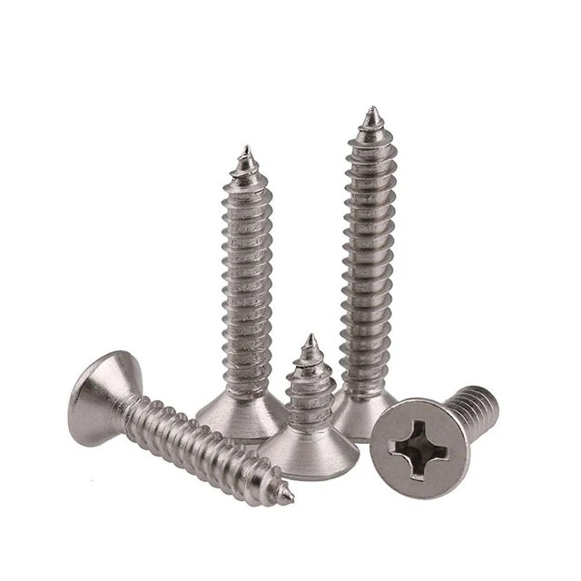 Pro M4.8 304 Stainless Flat Head Cross Countersunk Self Tapping Drilling Screw 
