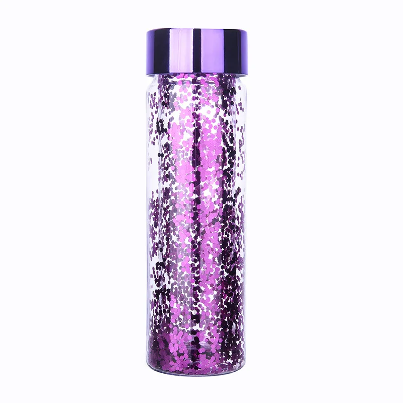 Double Wall Kawaii Water Bottle Glitter Double Wall Water - Temu