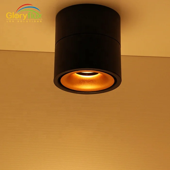 Modern 5W LED Ceiling Light Unique Rotating Tilting Design Remote Control Aluminum Black White Color Plastic Mounted Ceiling
