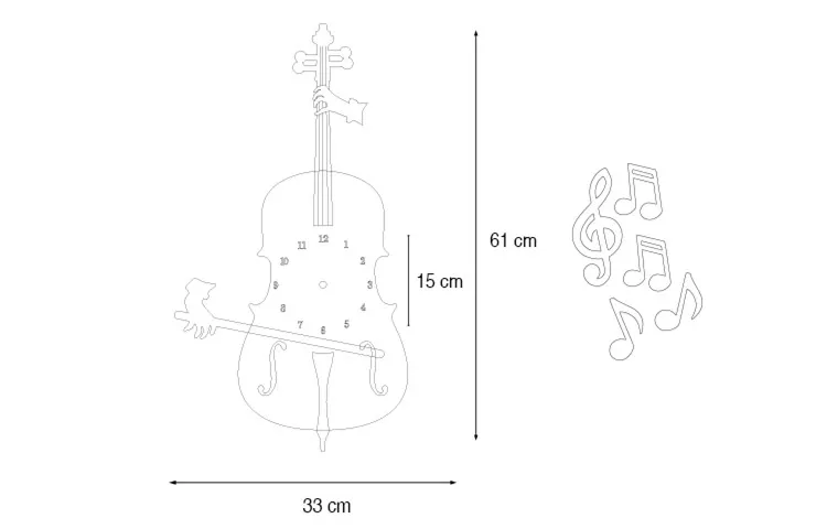 Домашние декоративные настенные часы в виде виолончели, деревянные настенные часы из МДФ, цена от производителя