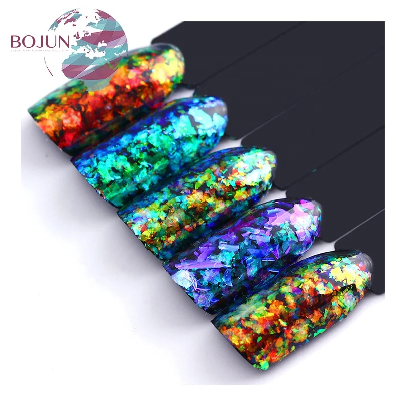 цена цвет радуги эффект нерегулярные гель лак прозрачный хлопья Хамелеон Multichrome Ногтей Порошок Shimmer дизайн ногтей