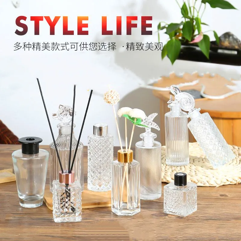 100ml 200ml Glass Aromatherapy Bottle Essential Oil Diffuser Perfume Bottle with Cork Sealing Screw Cap Empty 30ml 50ml Volumes