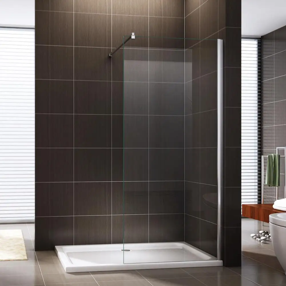 定制丝网印刷 8毫米钢化玻璃浴室步入式淋浴房