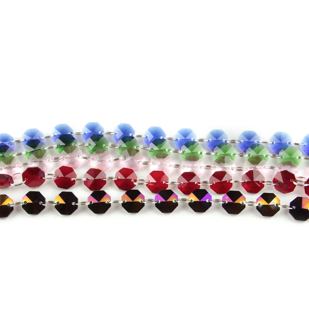 HBL 2019 14 мм цветные стеклянные Восьмиугольные бусины, гирлянда из нитей для домашнего интерьера