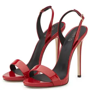 China Factory Wholesale Hotsale Patent Leather Women High Heel Summer Sandals