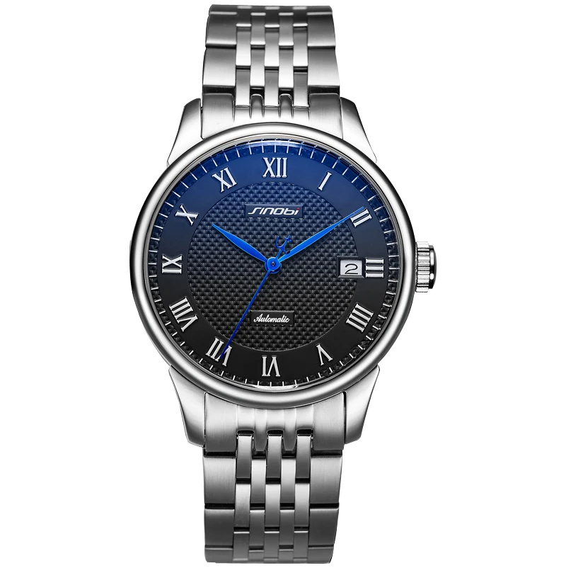 Лидер продаж 2021, Роскошные автоматические часы SINOBI, мужские часы из нержавеющей стали, классические мужские механические наручные часы S1246G