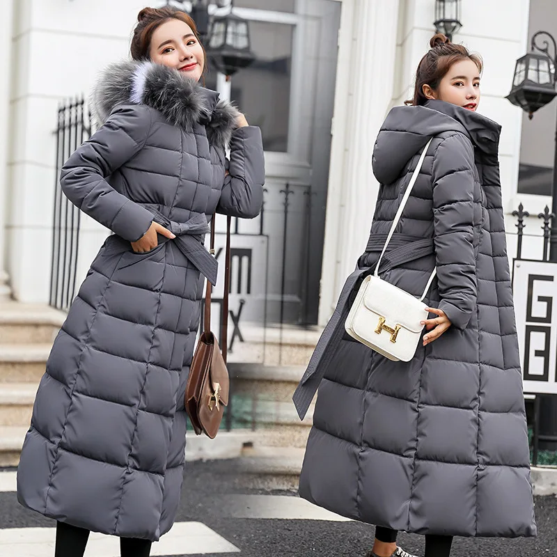 Women's Slim Coat Jacket Outwear Trench Winter Hooded Warm Long Parka Overcoat 