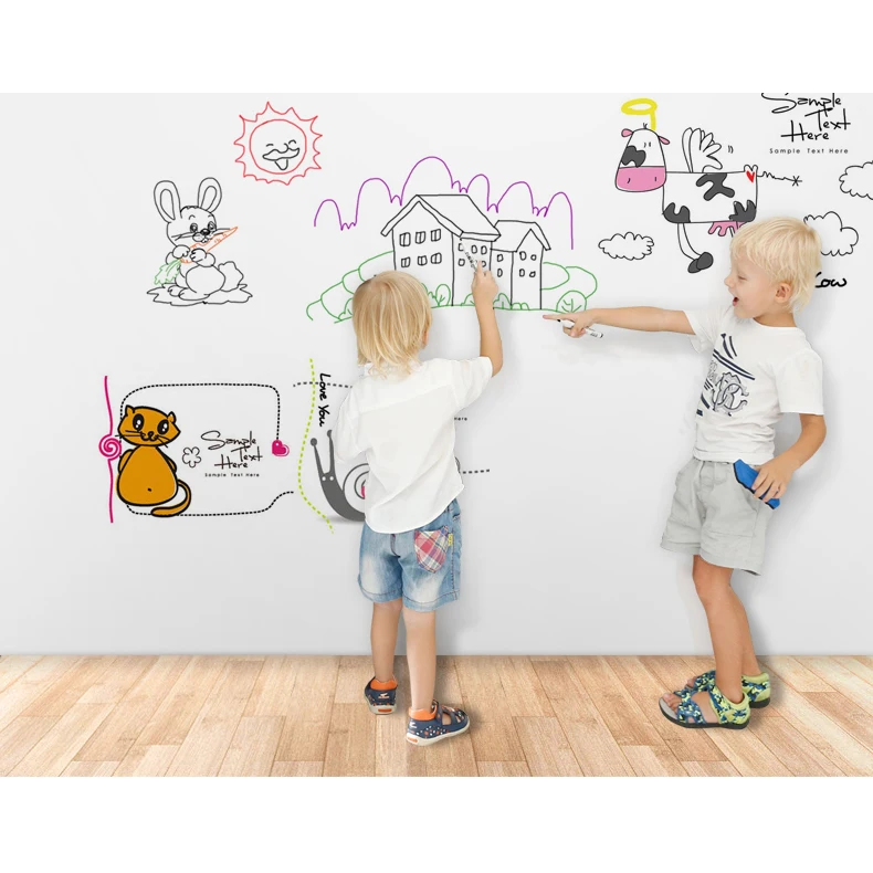 self-adhesive magnetic whiteboard dry erase wall