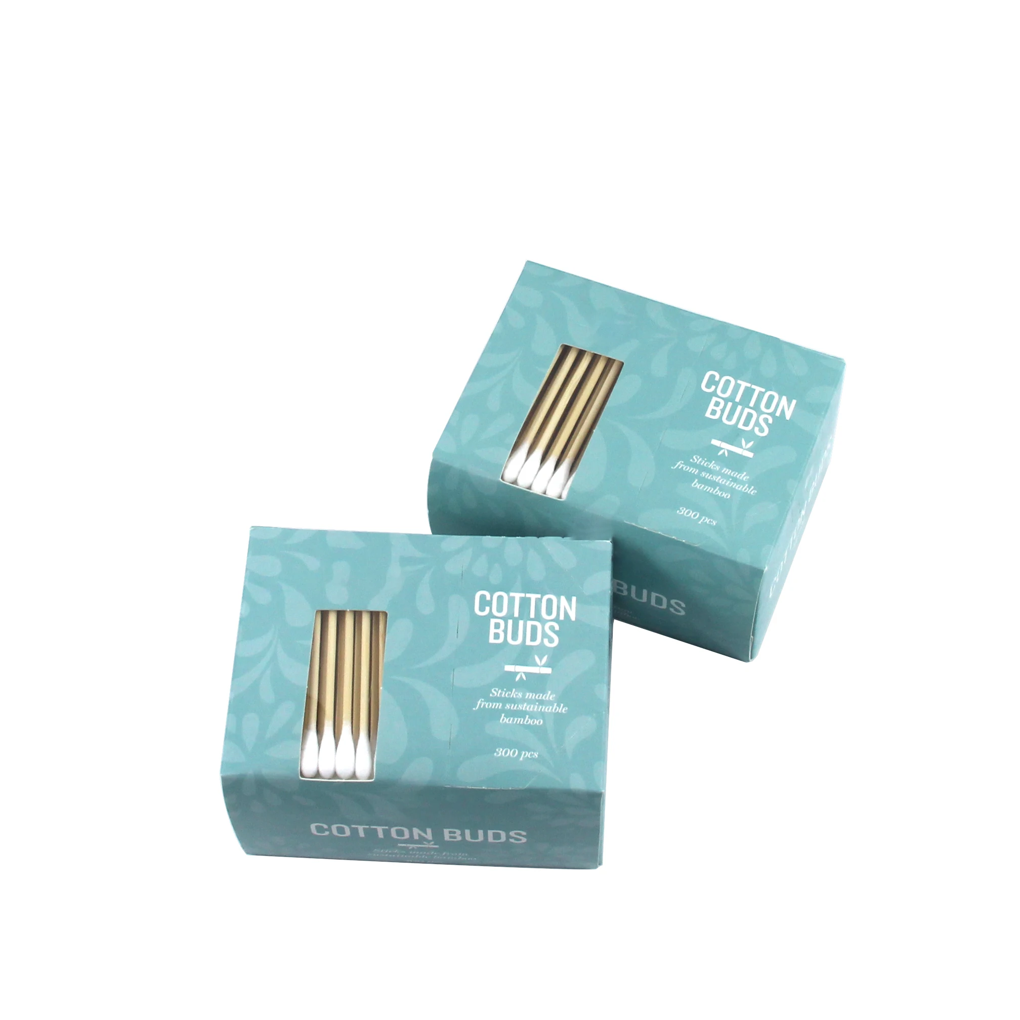 Хлопковый q-образный бамбуковый тампон, биоразлагаемая картонная коробка