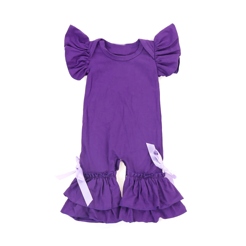Flutter Sleeve Onesie Plain Baby Romper Icing Ruffle Jumpsuit Buy