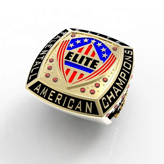 Custom Award Championship Rings for Cheer Baseball Made of Alloy with Oval Cut Gemstone Unique Design Jewelry
