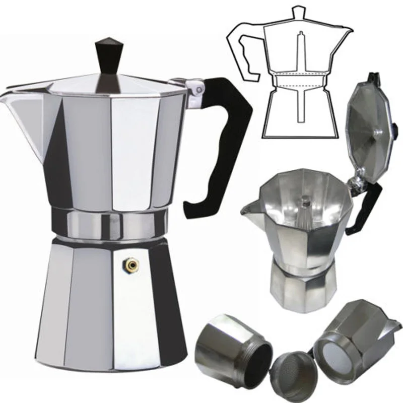 1//3//6//9//12 Cup Aluminum Italian Espresso Coffee Stovetop Maker Pot Percolator