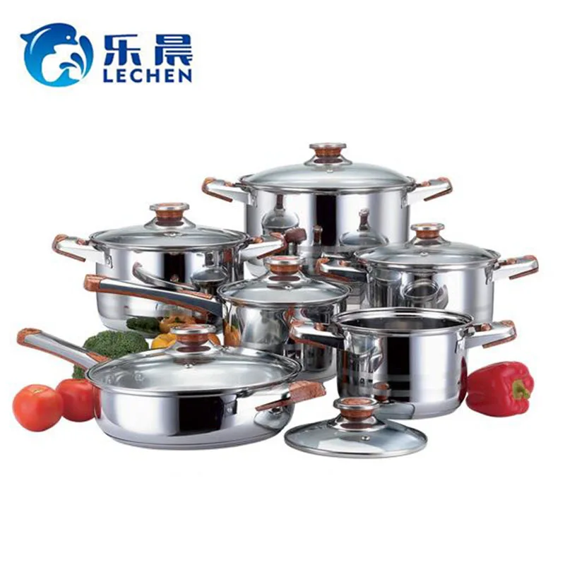 Double Bottom Cooking Pot Stainless Steel Stainless Steel Stock Pot  With Magnetic Cooking Pot Cookware Set