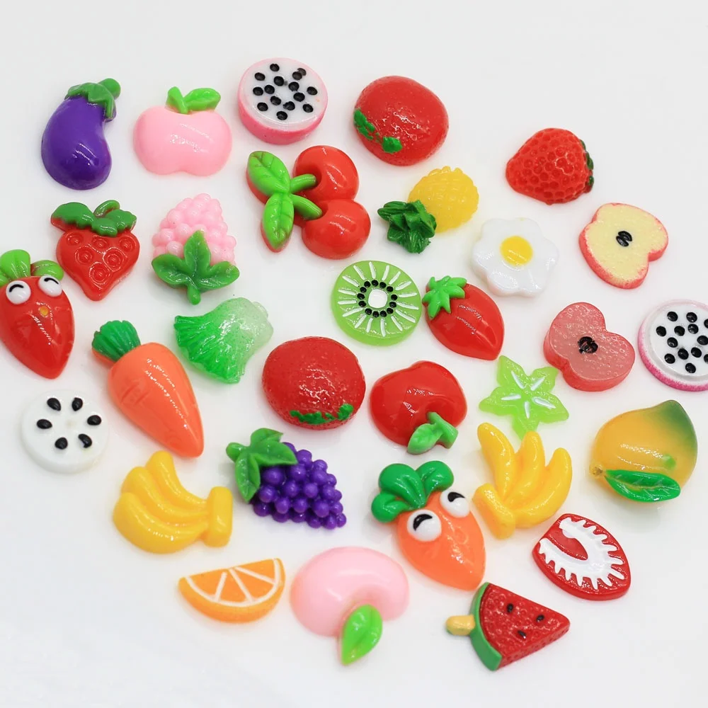 100 pieces slime charms mixed resin