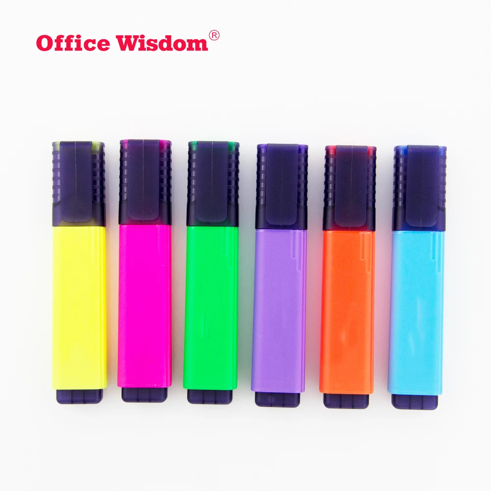 Standard Size Stationery Highlighter Pen Multicolor Highlighter Mass Production Is Inexpensive